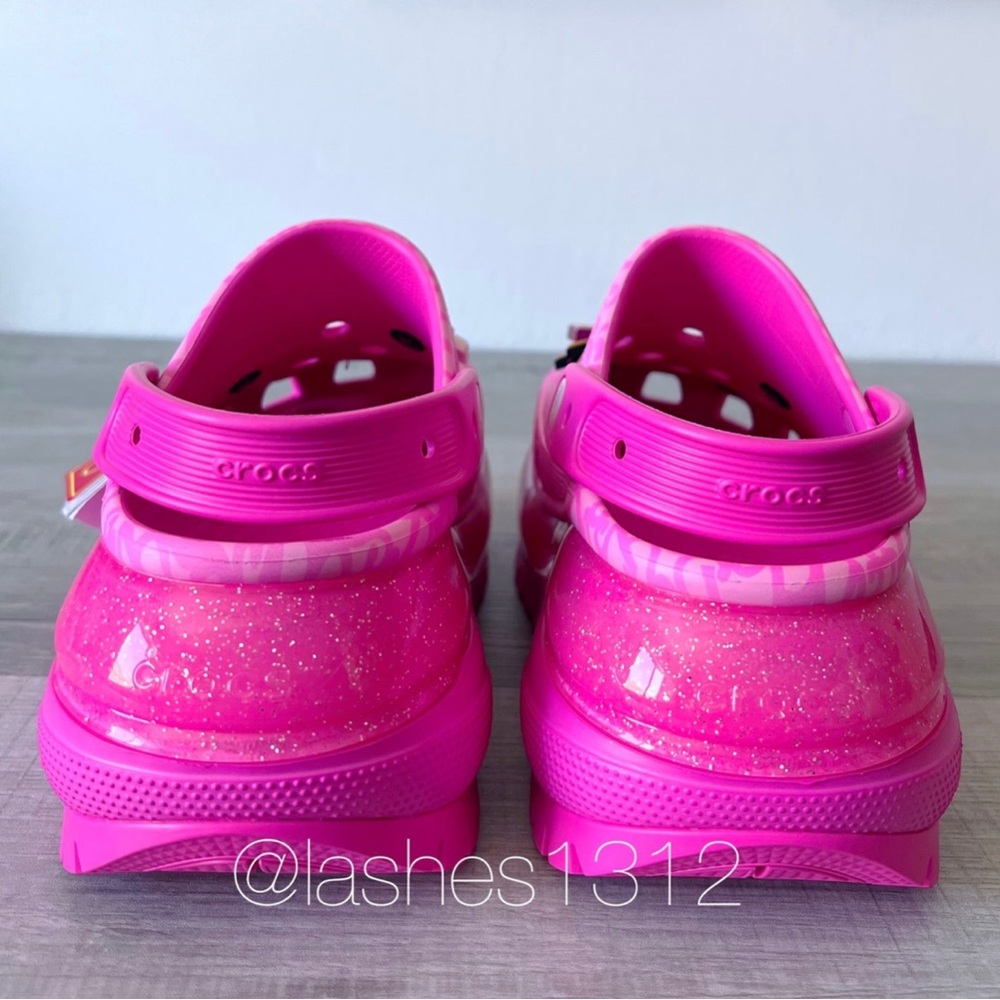 CROCS x BARBIE Movie Mega Crush Clogs Platform Shoes - Electric Pink- Women’s 9 - Picture 6 of 8